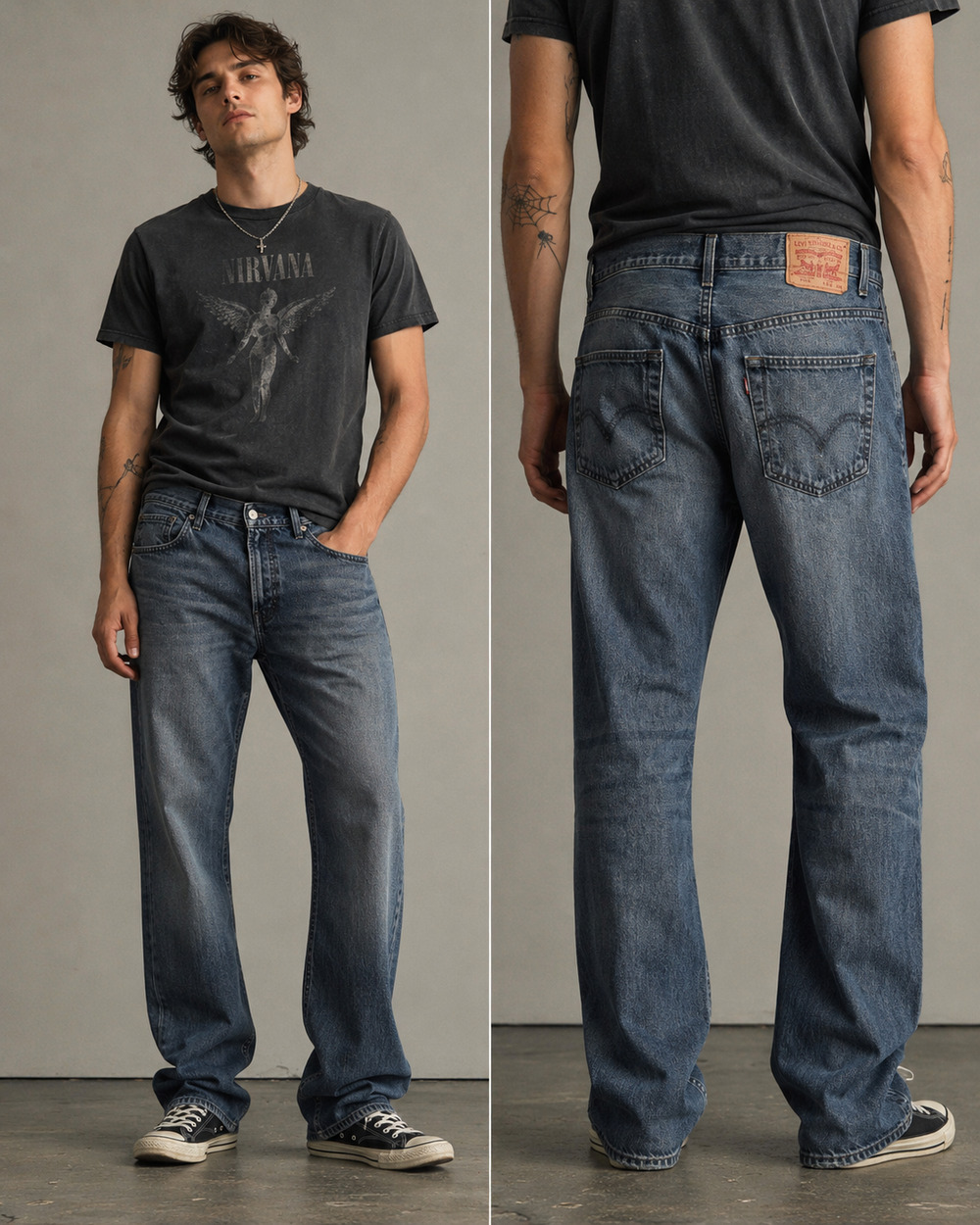 Levi's 559 Relaxed Straight Leg Jeans Men's 36x34 Denim Grunge Workwear Cotton